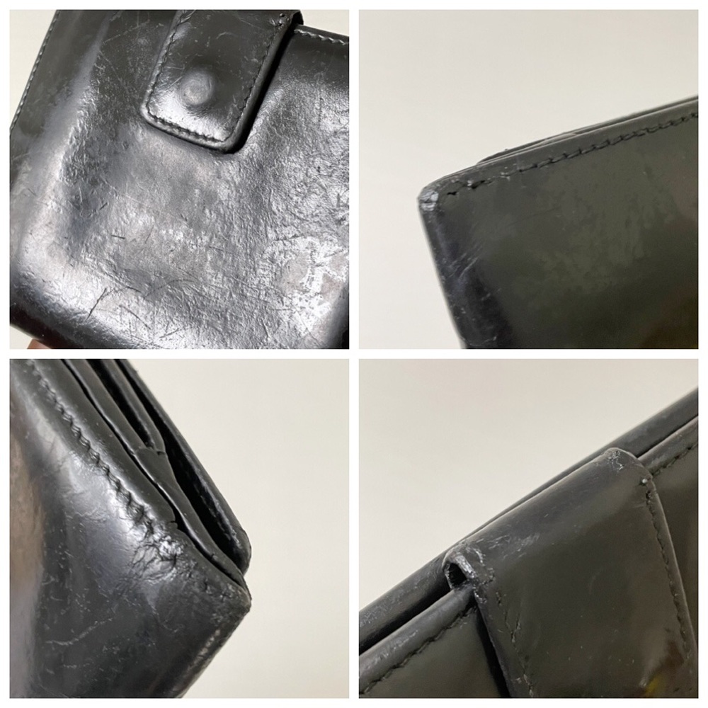 Gucci black distressed leather G logo Tom Ford era compact wallet - Picture 4 of 10